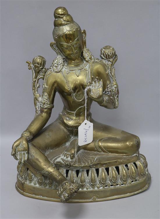 A brass Buddha height 37cm